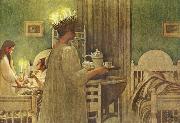 Carl Larsson Lucia Morning painting